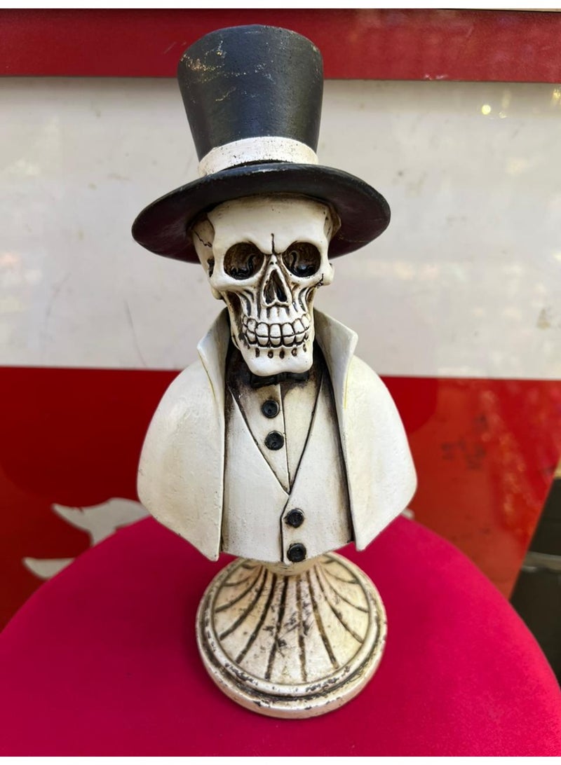 Decorative Skeleton Gentleman Figurine with Hat – Resin Home Décor Statue - Image 2